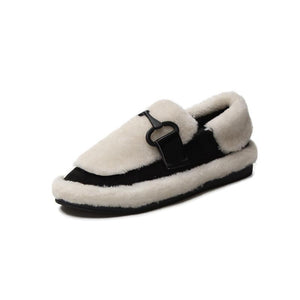 Women fluffy flats