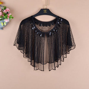 Vintage Women Sequin Cape Dress Shawl