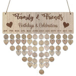 Wooden Anniversary Birthday Calendar Board