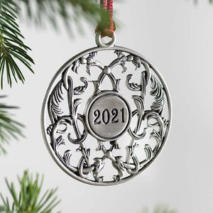 Solid Pewter Christmas Tree Ornament