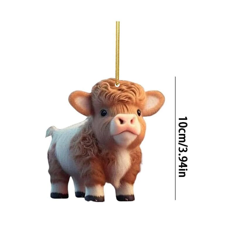 Christmas Cartoon Cow Decorative Ornament