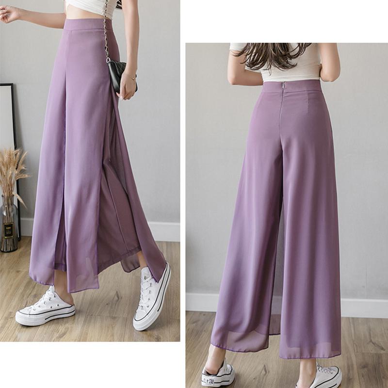 Ice Silk Chiffon Wide Leg Pants