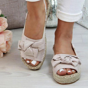 Womens Bow Tie Knot Flat Sandals