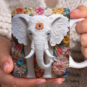 Elephant print mug