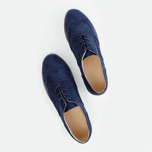 Women's flat suede casual shoes round toe