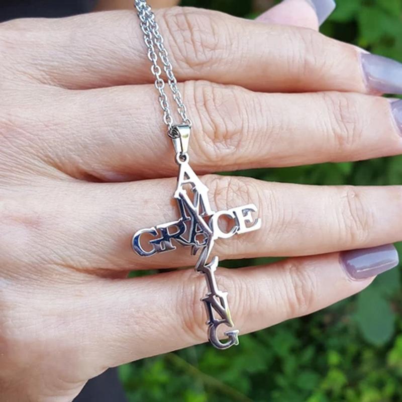 Amazing Grace Cross Necklace