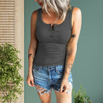 Threaded Button Slim Tank Top