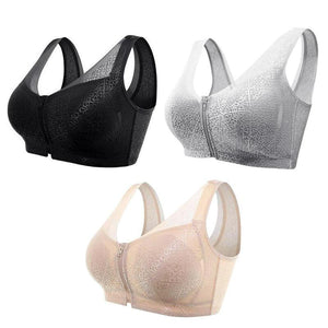 Front Zipper Breathable Bra