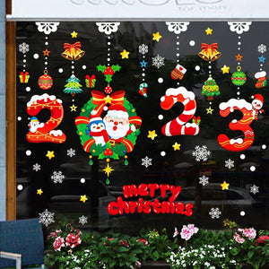 Christmas Window Clings Double-Sided Re-appliable Decoration