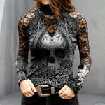 Lace Skull Print T-shirt