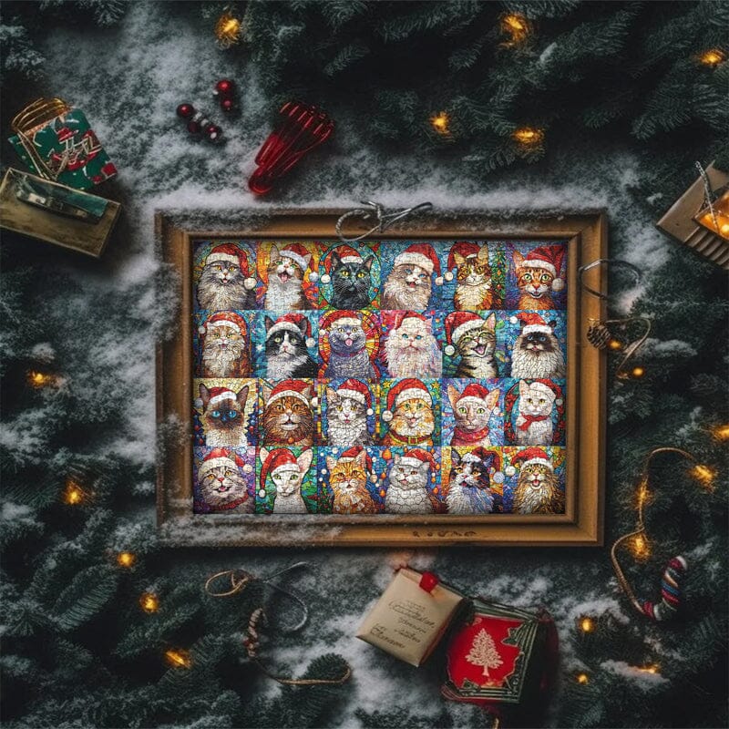 Happy Christmas Cats Advent Calendar Jigsaw Puzzle