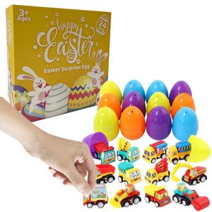 Copy of Easter Eggs Filled With Pull-Back Construction Vehicles