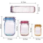 Jar Zipper Bags, set of 5