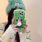 Funny Tongue Sticking Out Plush Mobile Phone Case For iPhone