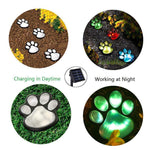 Solar-Powered Paw Print Lights Garden Lantern