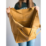 Oversized leather tote