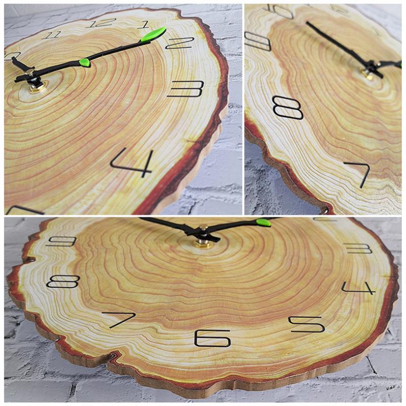 Wooden Annual Rings Wall Clock