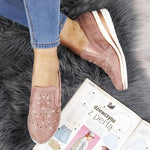 Women Shining Casual Slip-on Sneaker Shoes