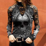 Lace Skull Print T-shirt