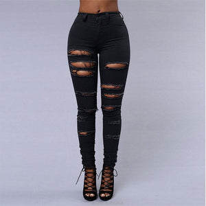 Women Sexy Jeans, White and Black