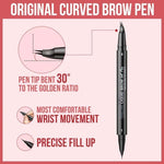 2-in-1 Dual-Ended Eyebrow Pen with Micro-Fork-Tip Applicator and Precise Brush-Tip