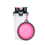 2-in-1 Pet Travel Water & Food Bottle with Foldable Bowl