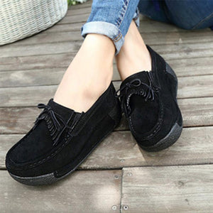 Women  Genuine Leather  Flats Platform Shoes