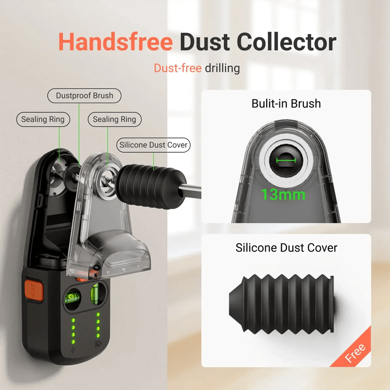 3-in-1 Laser Level Tool with Drill Dust Collector