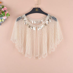 Vintage Women Sequin Cape Dress Shawl