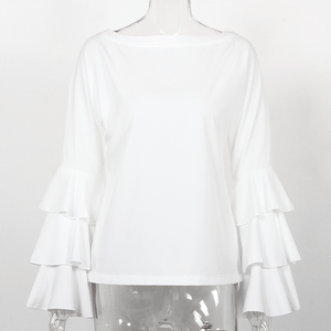 Flared Sleeve Chiffon Shirt