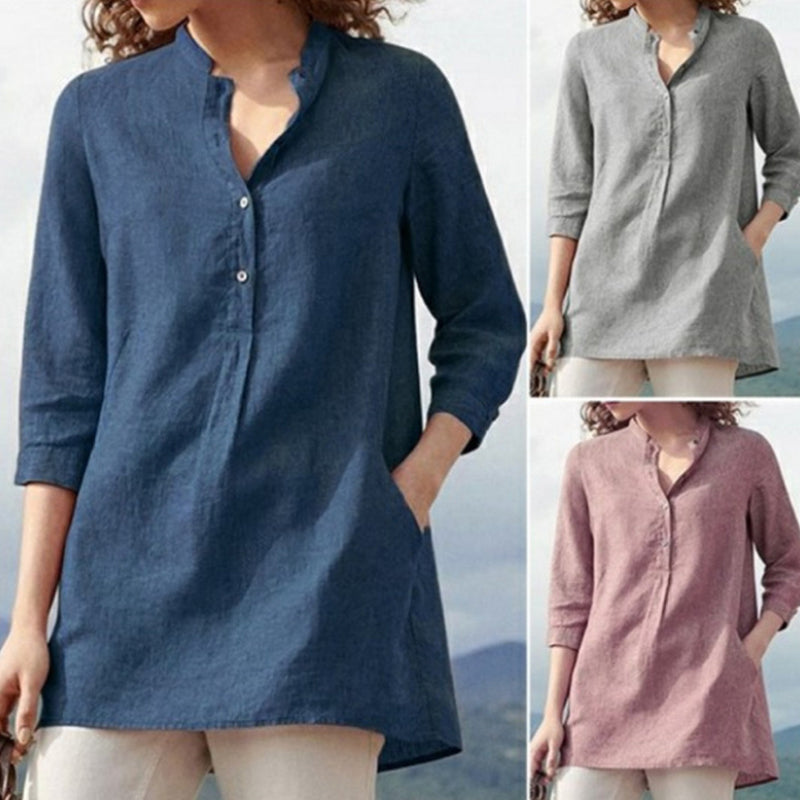 Women's Urban Casual Stand Collar Loose Shirt