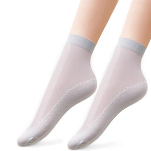 Silky Anti-Slip Cotton Socks Set