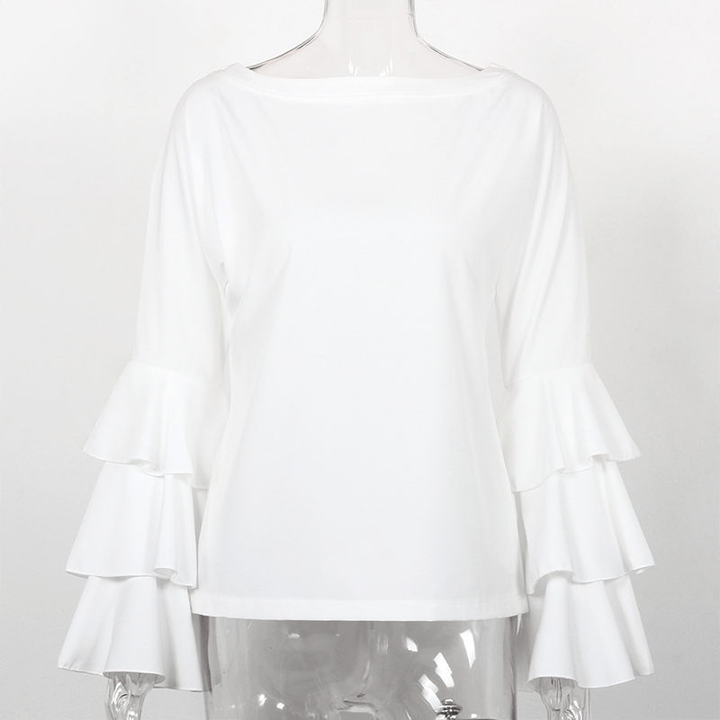 Flared Sleeve Chiffon Shirt