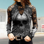 Lace Skull Print T-shirt