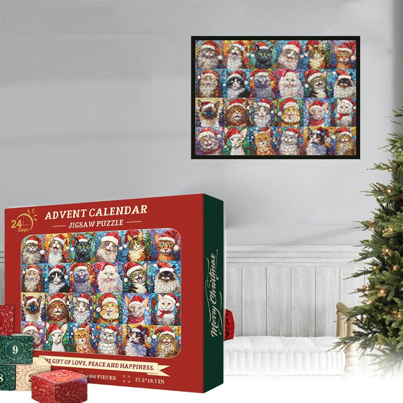 Happy Christmas Cats Advent Calendar Jigsaw Puzzle