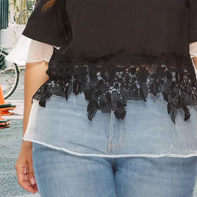 Chiffon Embroidered T-shirt