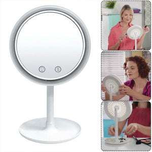 3 In 1 LED Makeup Mirror with Fan