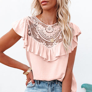 Crew Neck Lace T-Shirt