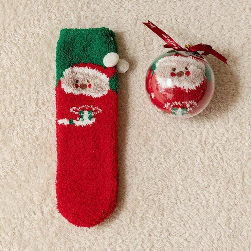 🎄🧦Creative Round Balls Gift Box With Christmas Socks