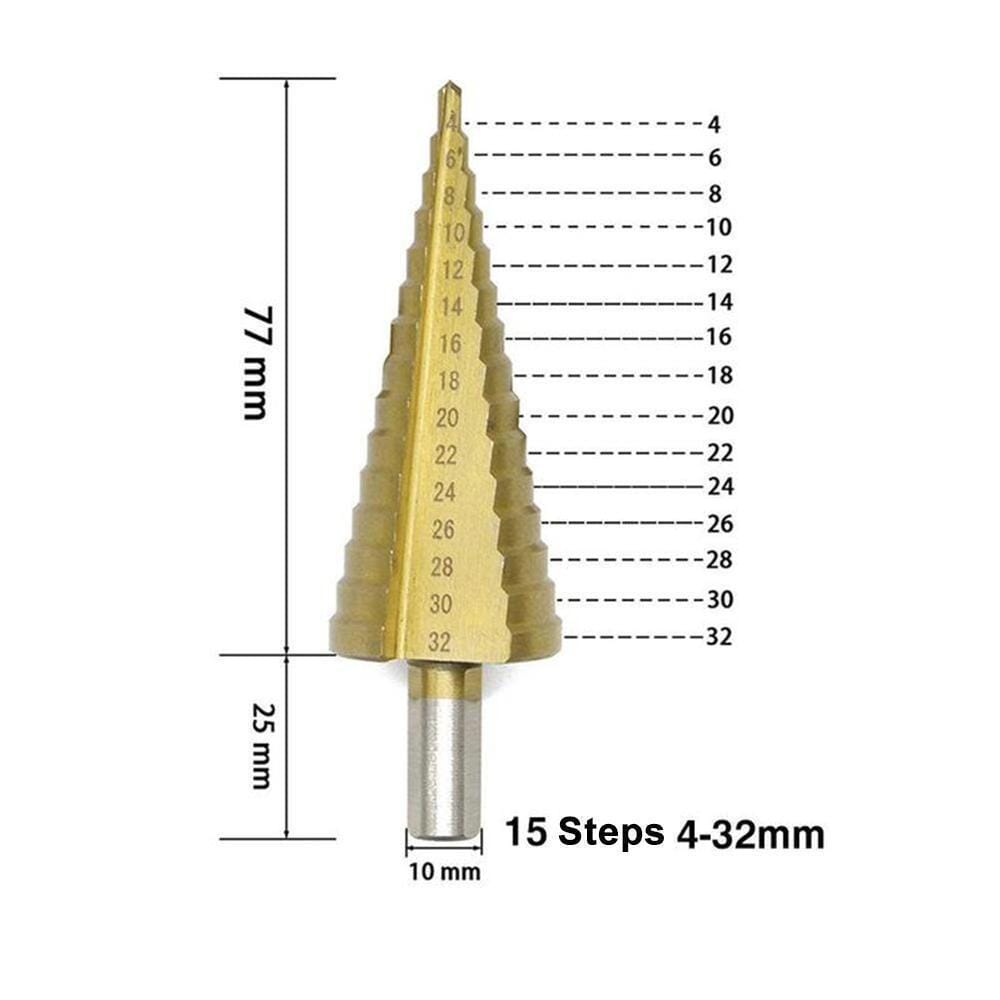 Titanium Step Drill (3 pieces)