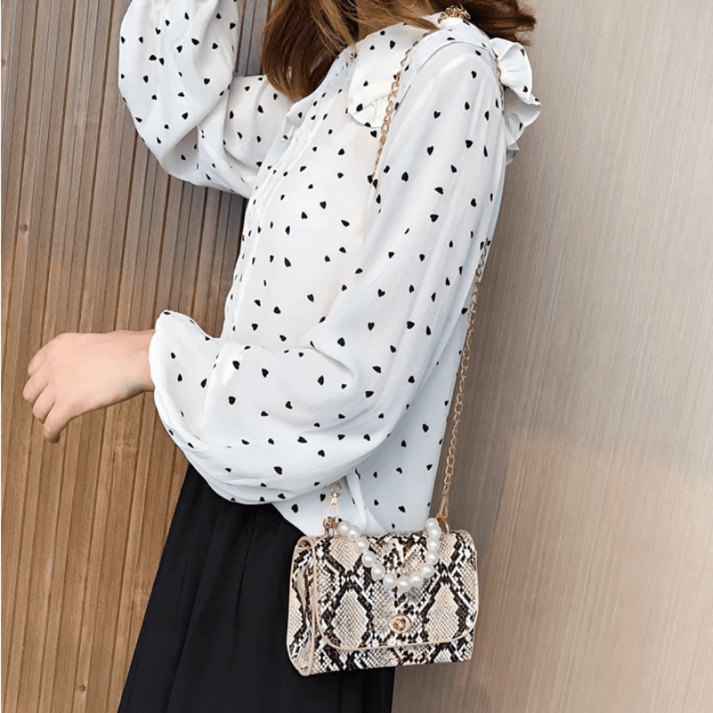 Luxury Designer Wild Serpentine Small Square Crossbody Bags