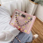 Daisy transparent chain small square bag