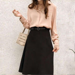 Women Solid Color Chiffon Shirts