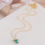 Colorful Diamond Hummingbird Necklace