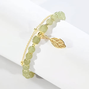 Hetian Jade Bracelet with Leaf