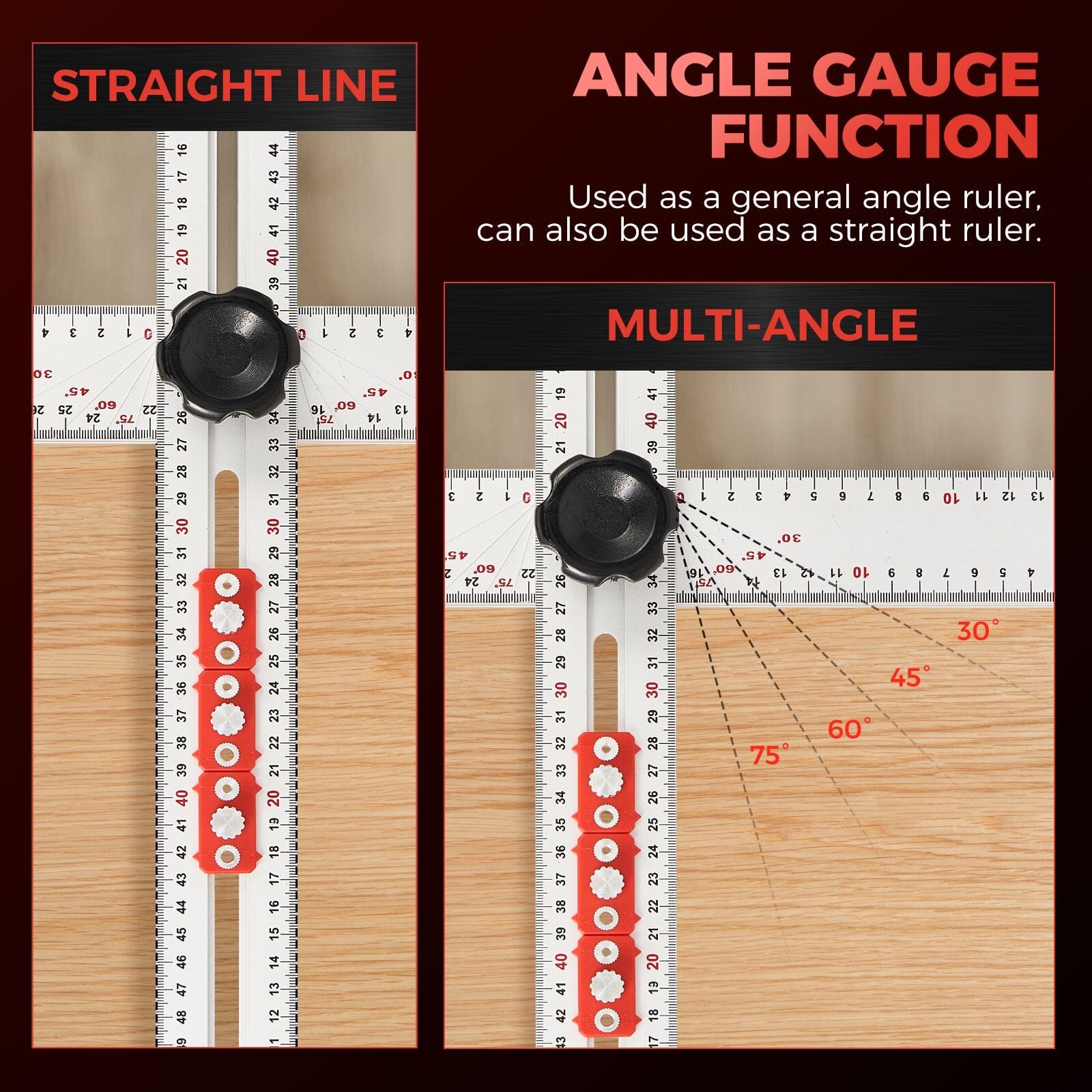 4 in 1 Drilling Positioning Ruler