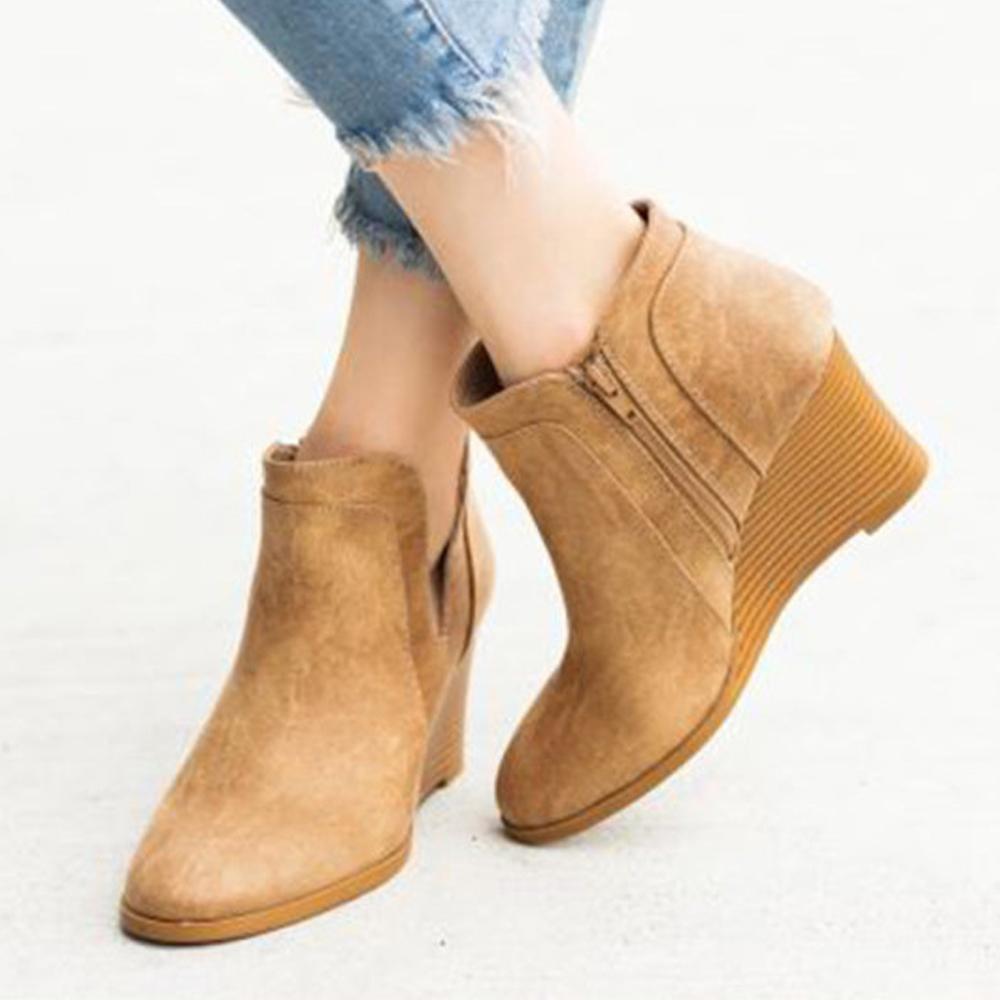 Women Round Toe Casual Outdoor Boots