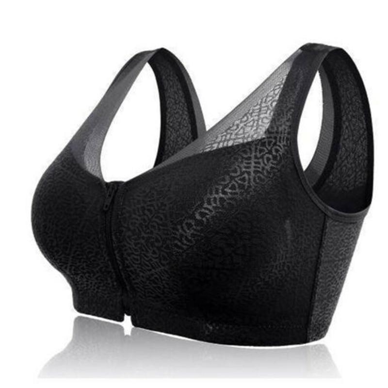 Front Zipper Breathable Bra