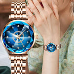 Starry Diamond Dial Ladies Waterproof Watch