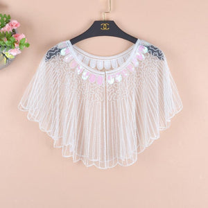 Vintage Women Sequin Cape Dress Shawl